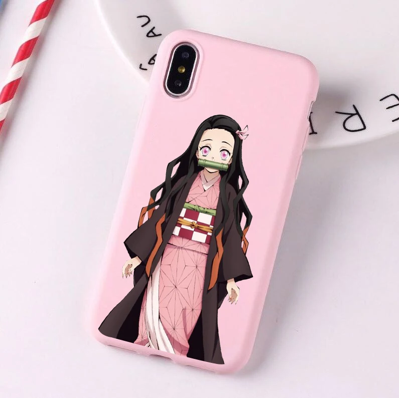 Камадо Nezuko Kimetsu без Yaiba демон убийца ТПУ, конфетный мягкий чехол для телефона для iphone 6/6s, 6 Plus/6s Plus, 7 Plus/8, XS XM X 11 pro