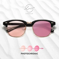 lm 2022 new polarized photochromic semi rimless sunglasses womenmen uv400 classic eyewear candy colors sun glasses gafas de sol