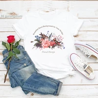 new summer style t shirt femmeinteresting flower and bird print vintage tshirt summer harajuku women t shirt tumblr clothes tees