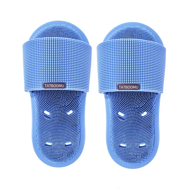 Zapatillas de masaje de silicona para pies perezosos, cepillo de limpieza antideslizante para masaje de pies, Zapatillas para aliviar el estr&eacute;s, novedad de 2021-5