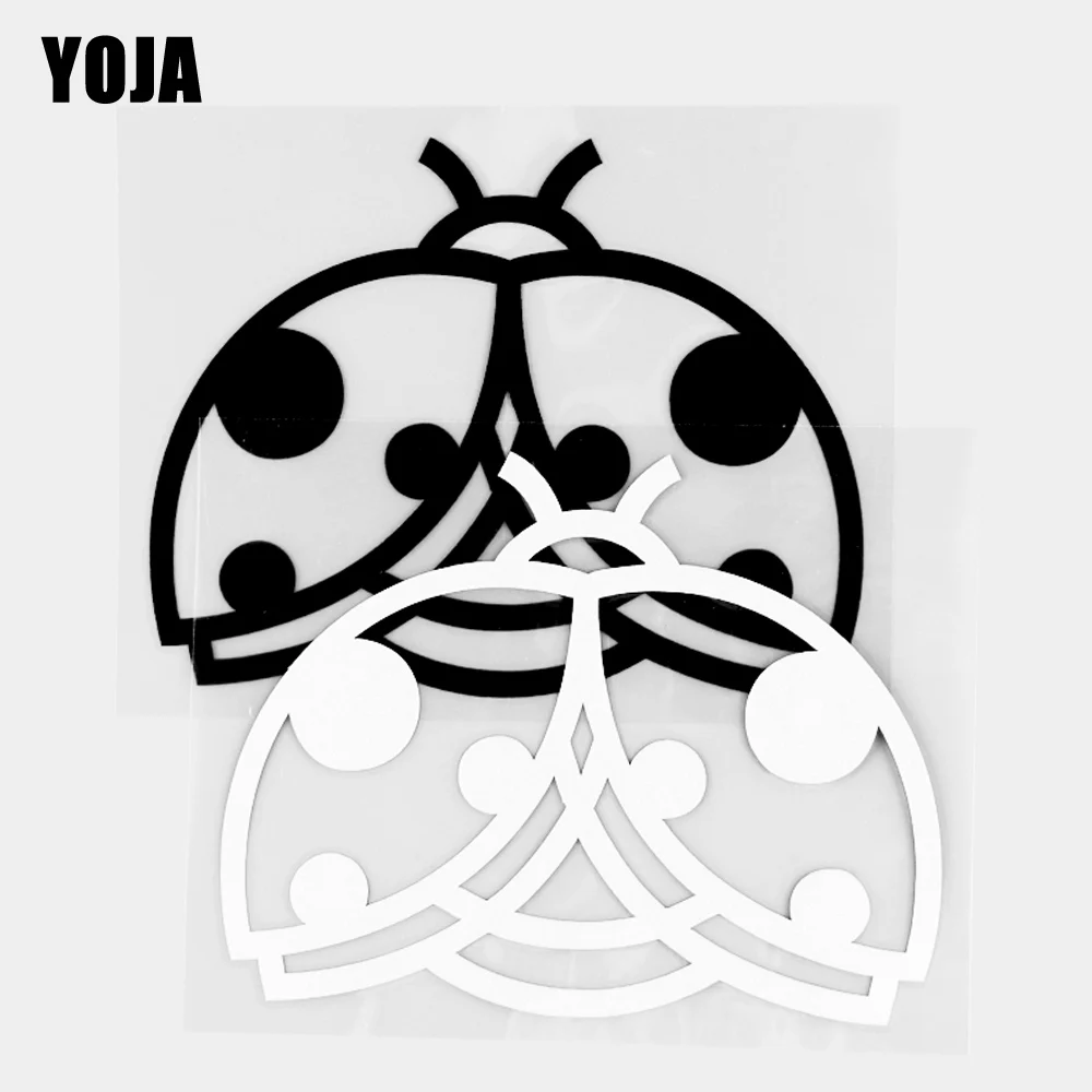 

YOJA 13,2 × 10,3 см Красивая Божья коровка виниловая наклейка Мультяшные животные автомобильные наклейки Черный/Серебряный 19C-0415