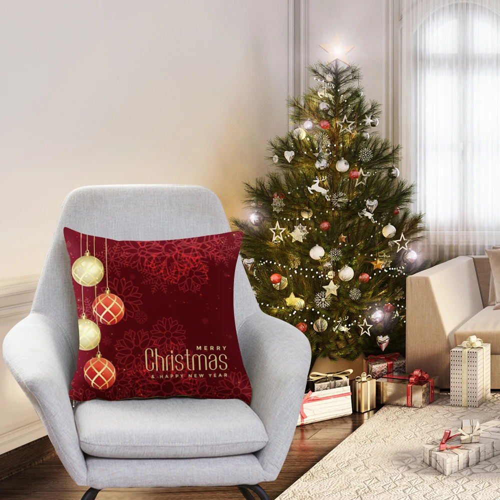 Веселое Рождество Наволочка персиковая кожа диванная Подушка Чехол Funda Cojin Housse De