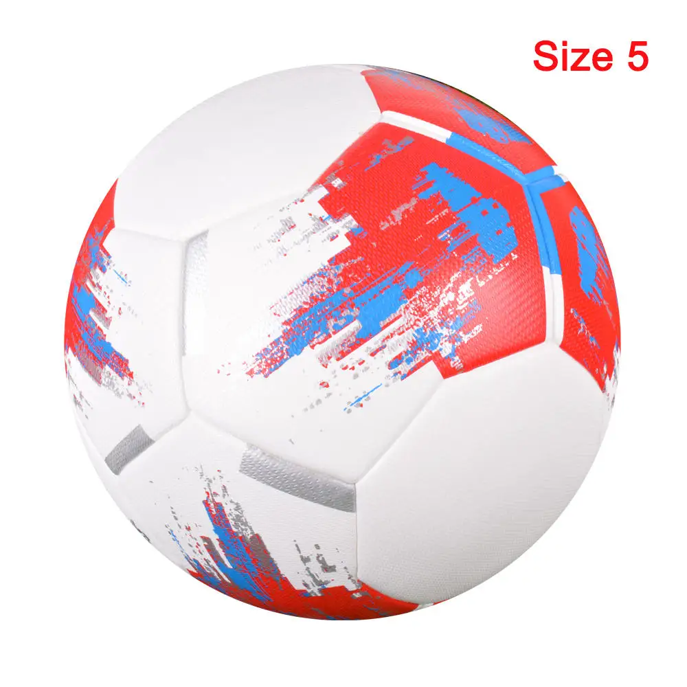Red White size 5 Высокое качество футбольный мяч официальный размер 5 футбольный мяч PU нескользящий бесшовный тренировочный футбольный мяч оборудование futbol - Цвет: Red White size 5