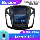 Автомагнитола Bosion для Ford Focus 3 Mk 3, экран в стиле Tesla 2012-2017, мультимедийный видеоплеер, навигация GPS, Android 10 BT