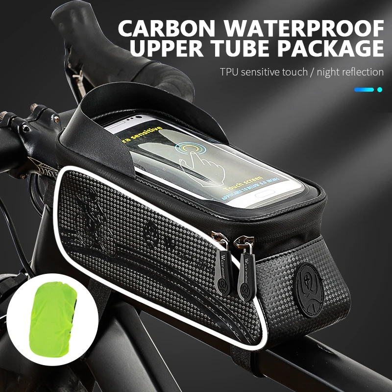 

Велосипедная сумка для телефона с сенсорным экраном, водонепроницаемый велосипедный мотоциклетный держатель для телефона, 6,5 дюйма, велоси...