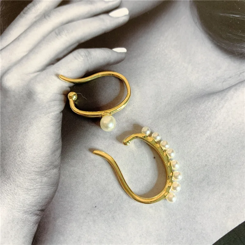 Fashion Pearl Clip On Earrings For Women New 2 pcs Set Earings Bijoux