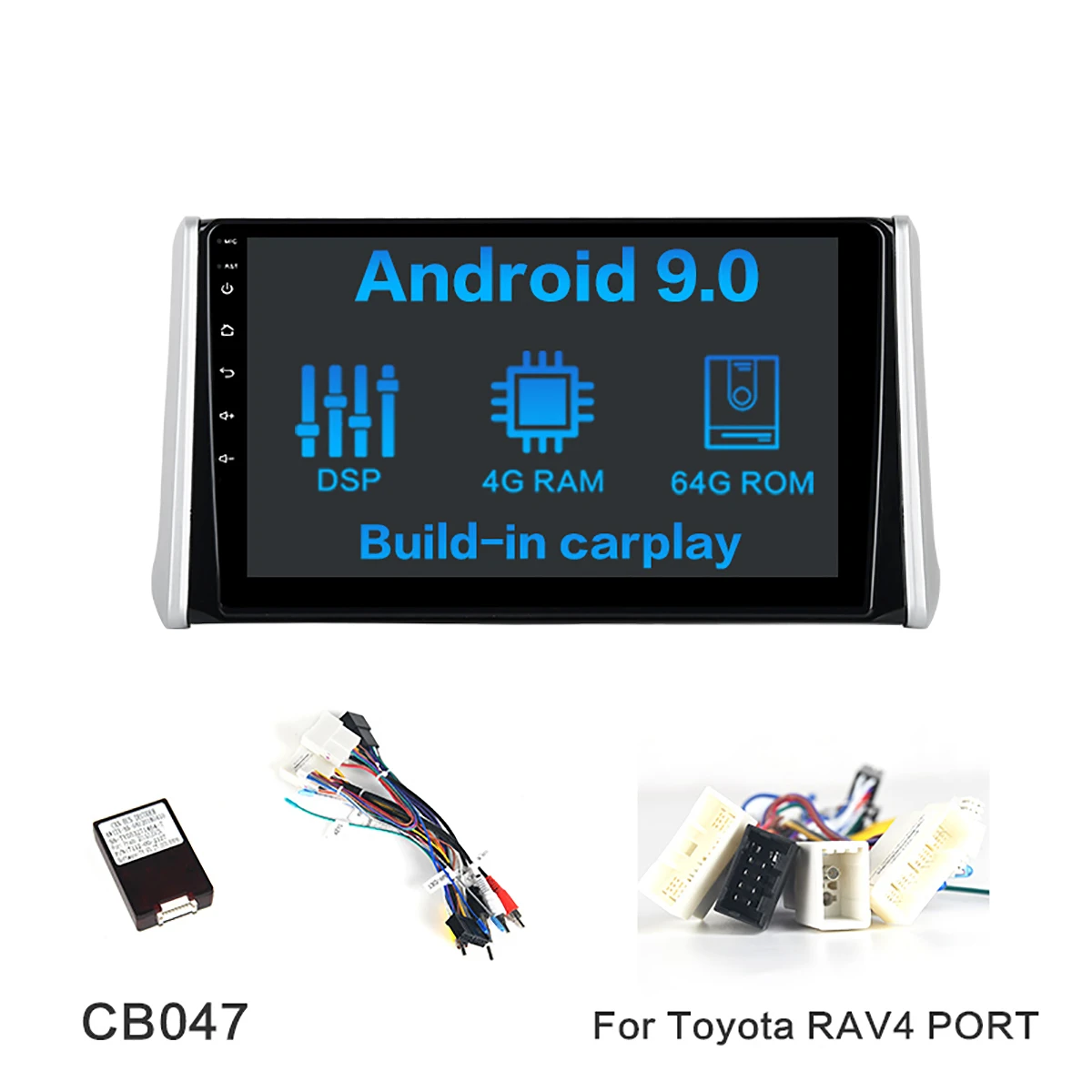 10.2" IPS screen Android 9.0 Car Multimedia for Toyota RAV4 Radio Vehicle TDA7850 GPS Bluetooth HDMI Car Stereo MAX6