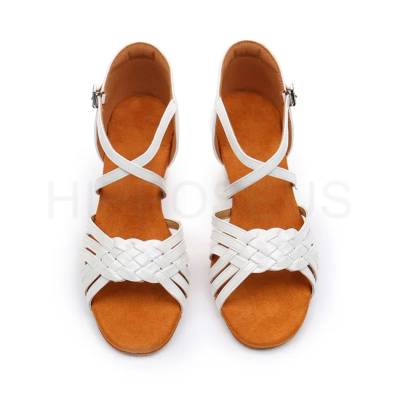 HROYL Girls Dance-Shoes BowTie Ballroom Latin Dance Shoes Women Ladies Modern Tango Jazz Dance Shoes Salsa Practice Sandals