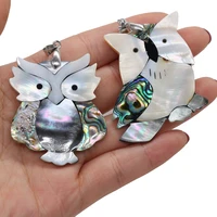 fashion crazy owl natural freshwater colored abalone shell pendant charms for jewelry making diy necklace earring accessories