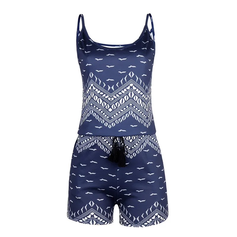 

European and American Sling Mini Beach One-piece Jumpsuit