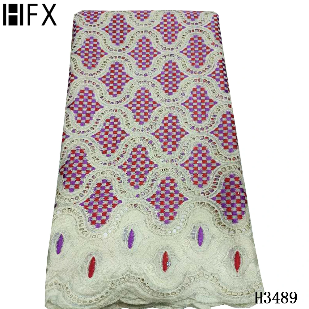 HFX африканская кружевная ткань нигерийские отверстия швейцарская хлопковая