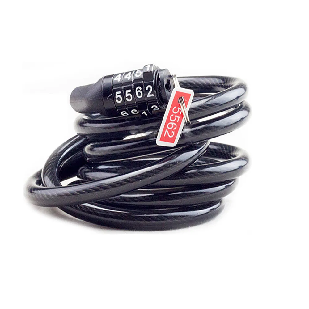 

Bike Cable Basic Self Coiling Resettable Combination Cable Bike Locks No Key Bicycle Accessories