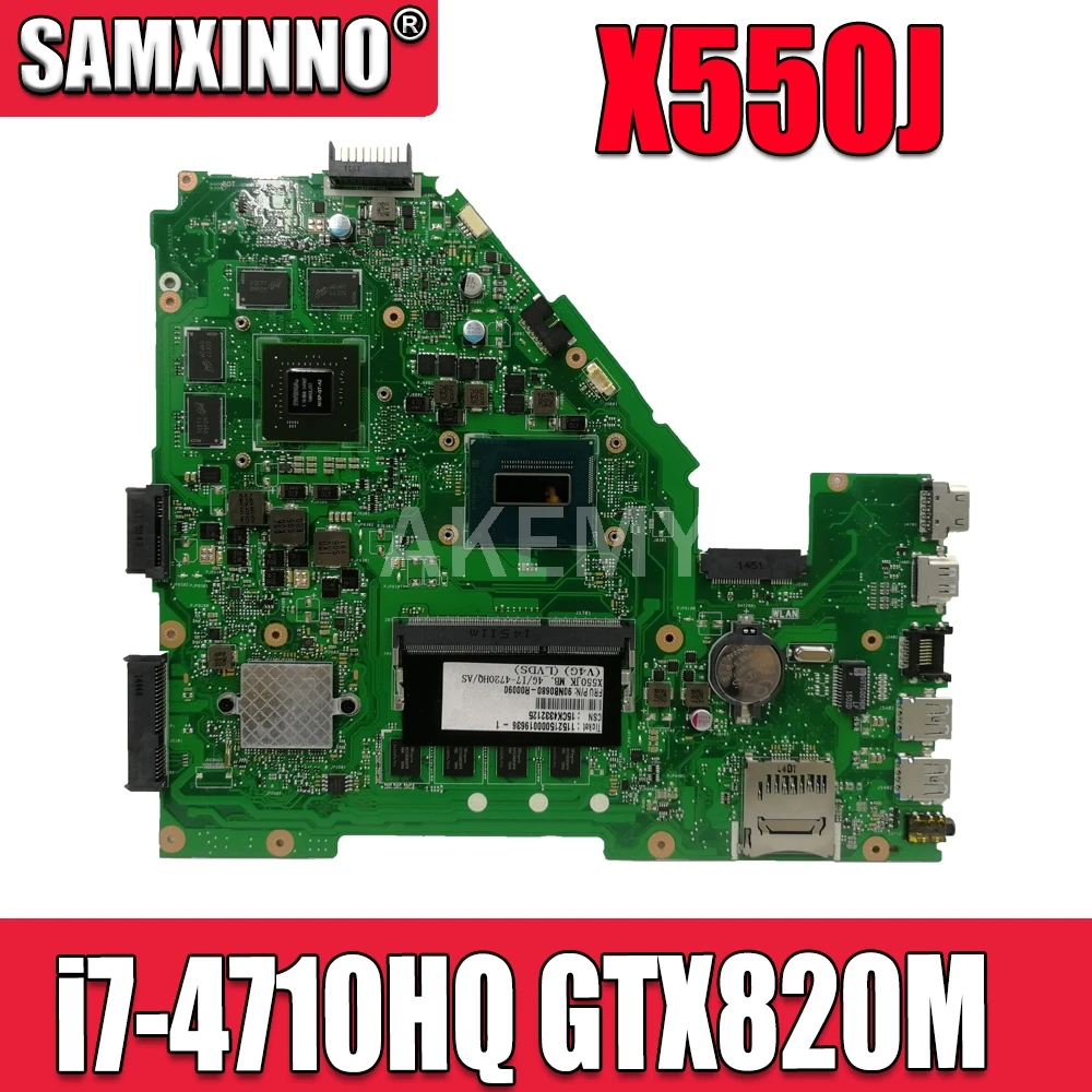 С i7 4710HQ/4 ГБ ОЗУ GTX820M LVDS X550JD материнская плата для Asus X550JK X550J A550J FX50J ноутбук Mianboard 100%