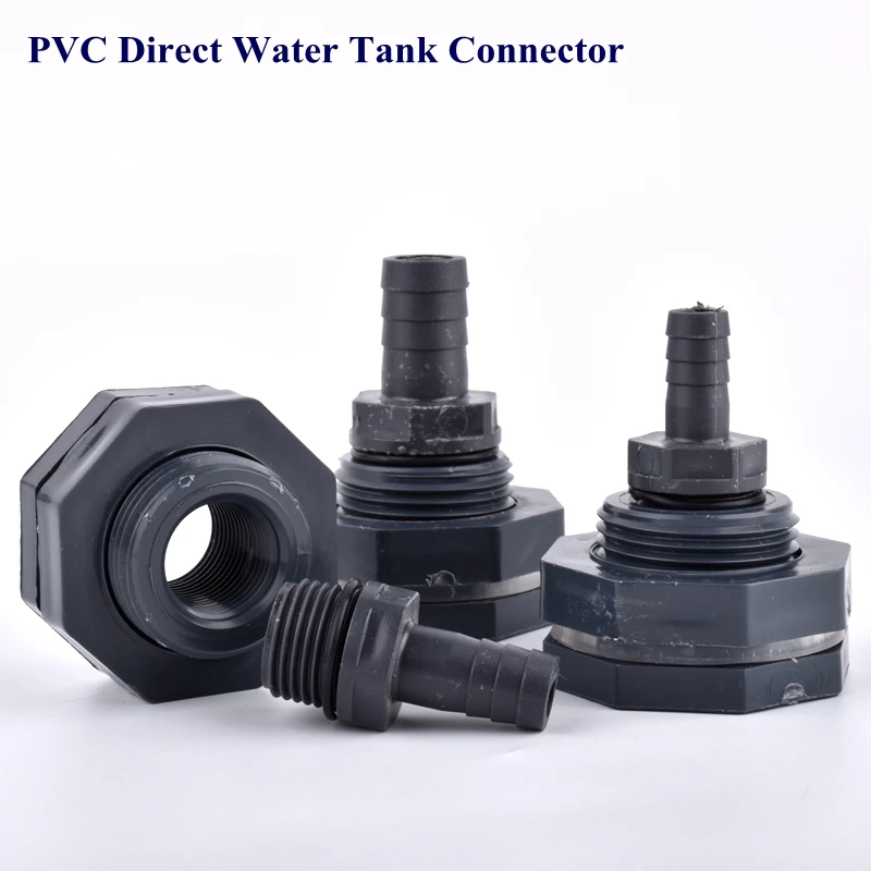 

1/2" 3/4'' PVC Direct Water Tank Connector Home Aquarium Drain Fittings Adapter Garden Irrigation System Water Pipe Hose Joints