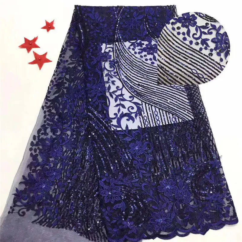 

Gold Sequins Lace Fabric Latest African Lace Fabric 2019 High Quality lace Nigerian for Party dress French tulle lace fabric