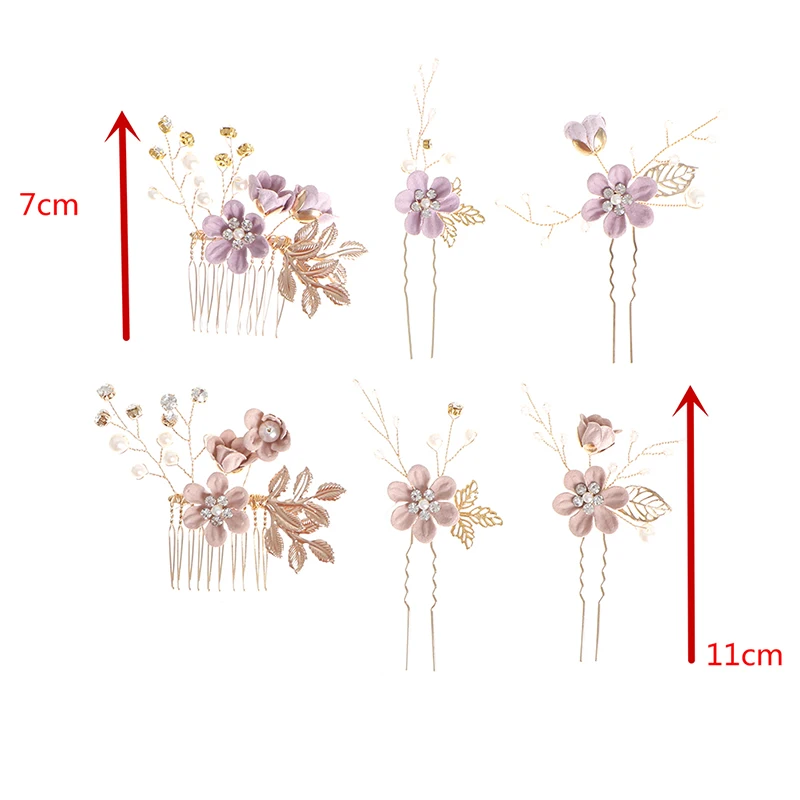 

6Styles Elegant Luxury Hairpin Gold Leaves Headwear For Women Hair Combs Headdress Prom Bridal Wedding Crown Hair Accessories