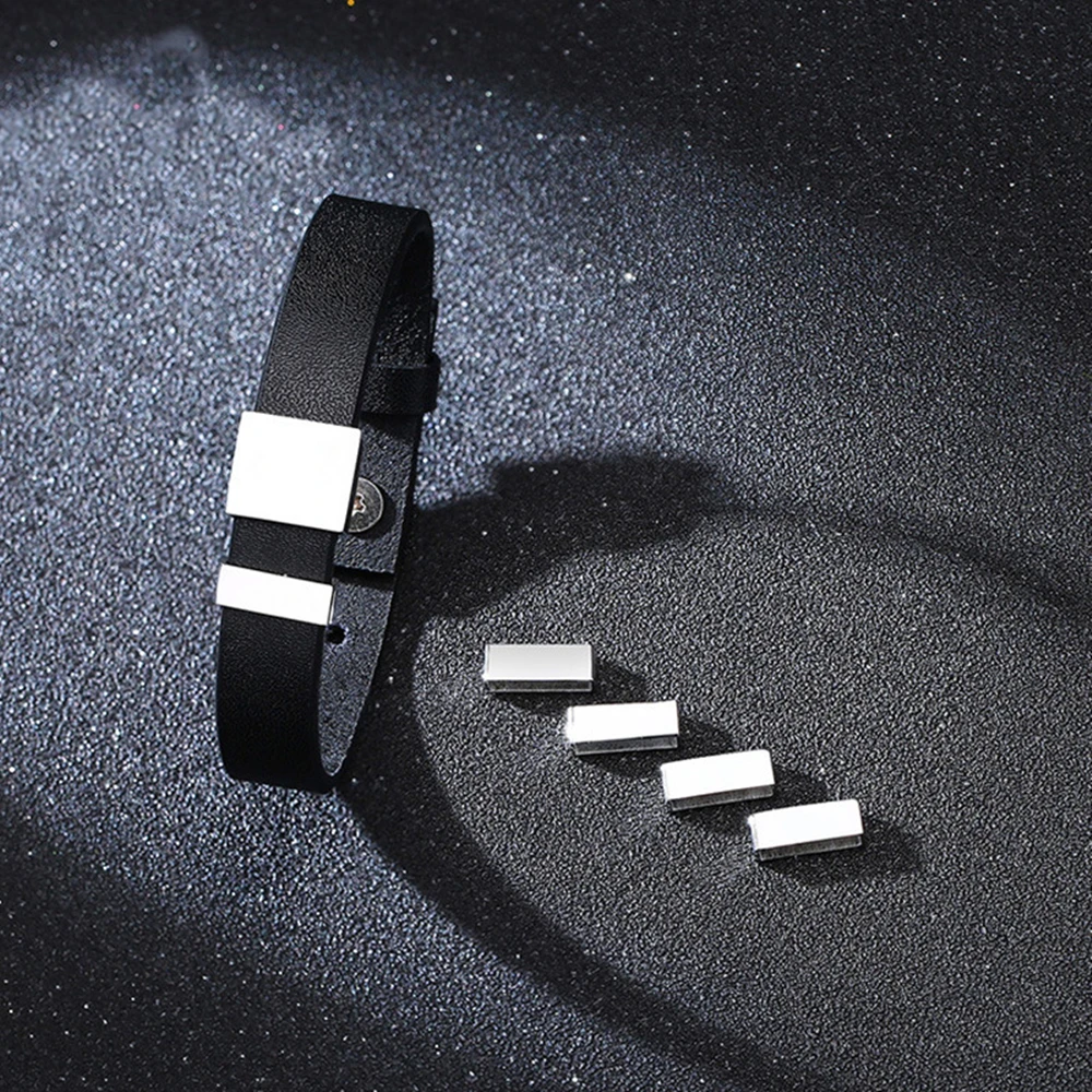 

Персонализированный мужской плетеный браслет из натуральной кожи, бусины из нержавеющей стали на заказ, Шарм-браслет для мужчин с именем семьи