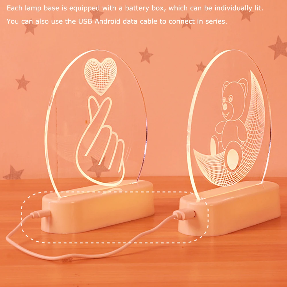 Теплый белый 3D ночник украшение для спальни иллюзия ночные светильники медведь