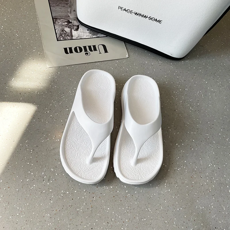

Women's Flip Flops 2021 Summer The New Solid Color All-match Comfortable Open Toe Sandals Round Head Leisure Female Shoes