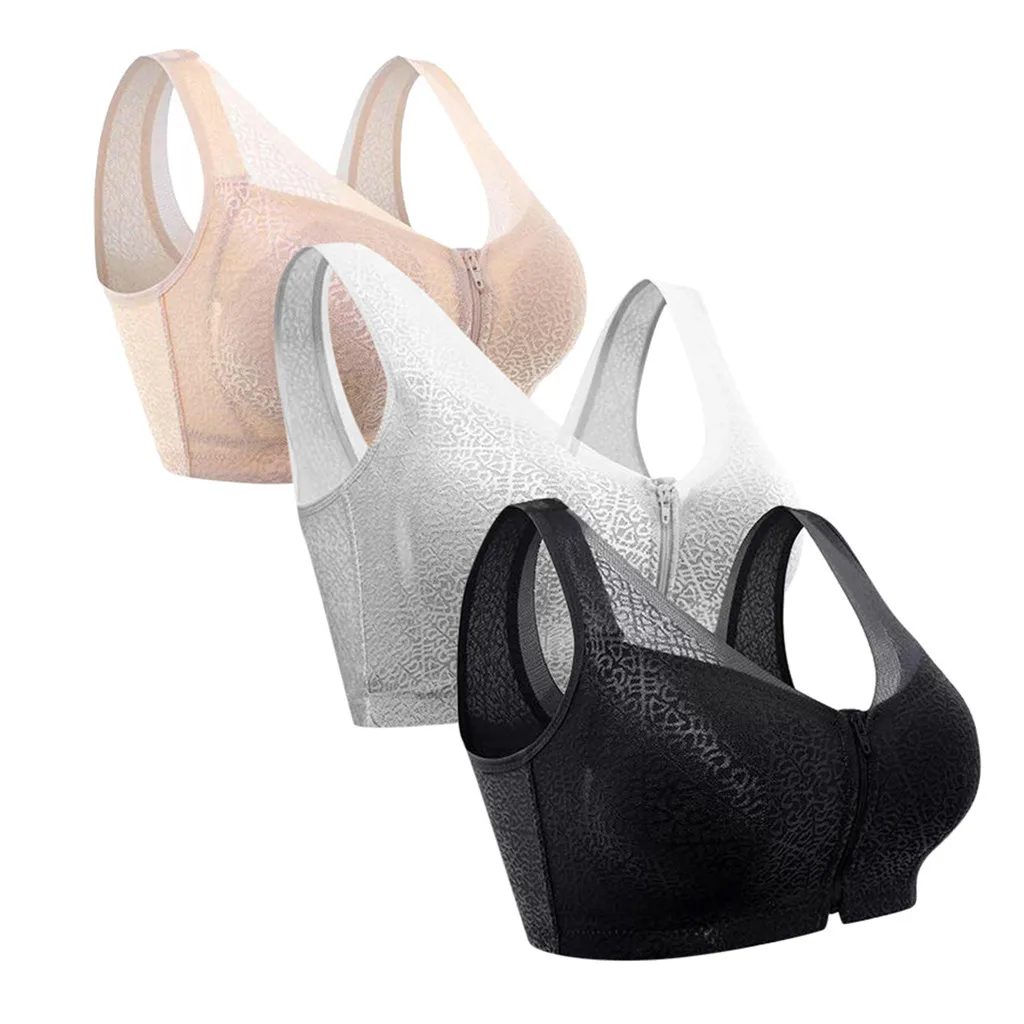 2 шт. Женский комфортный бюстгальтер бесшовный кружевной с пряжкой спереди