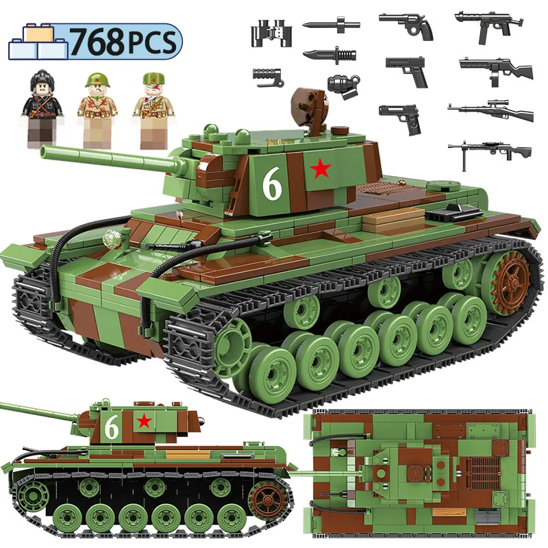 

WW2 Military Main Battle Tank Model Building Blocks City Police High-tech Weapon Gun Creator Army Figures Bricks Gifts For Toys