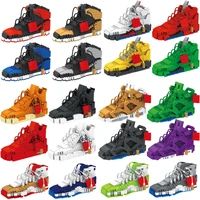 new diy mini cute basketball shoes pen holder model building blocks creative sneakers sports star shoe bricks toy for kids gifts
