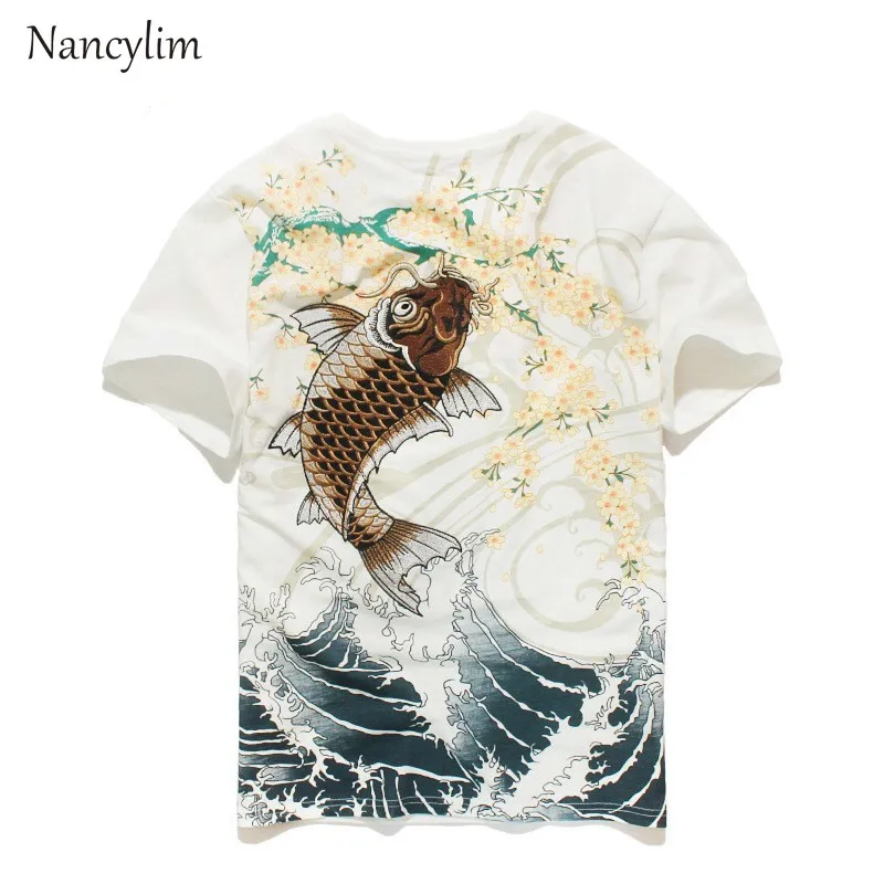 

New Embroidery T-shirt for Woman and Man Harajuku Embroidered Short Sleeves T-shirts Camiseta Masculina Loose Cotton Shirt