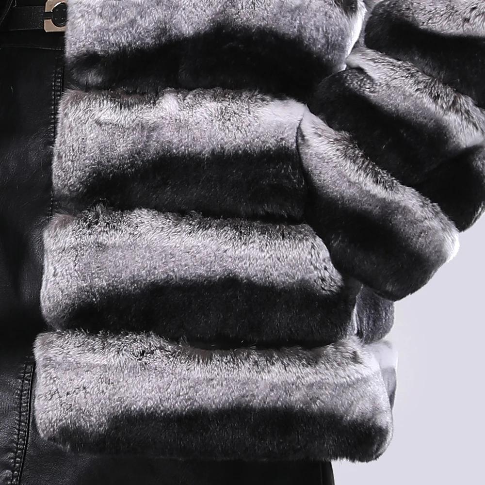 Пальто из натурального меха шиншиллового кролика Рекс куртка пальто верхняя