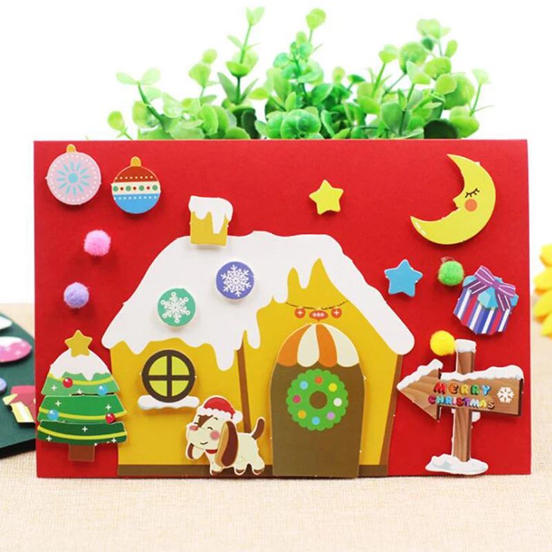 Дети DIY Ручная работа поздравительная открытка 3D наклейка материал карты