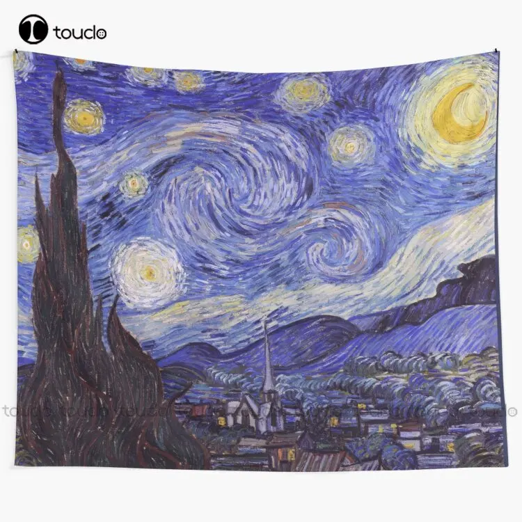 

New Vincent Van Gogh Starry Night Tapestry Tan Tapestry Tapestry Wall Hanging For Living Room Bedroom Dorm Room Home Decor