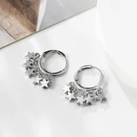 fashion cubic zircon pendant hanging earrings punk geometric star moon drop dangle earrings for women jewelry 2022