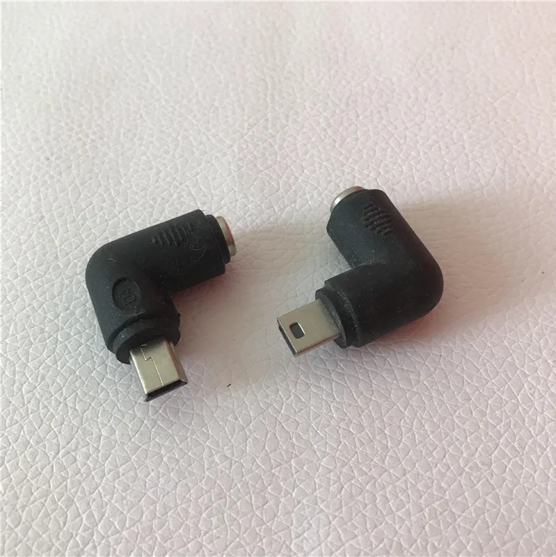 5 шт./лот 90 градусов DC 5*2 1 мм Женский на мини USB B Мужской адаптер конвертер Разъем