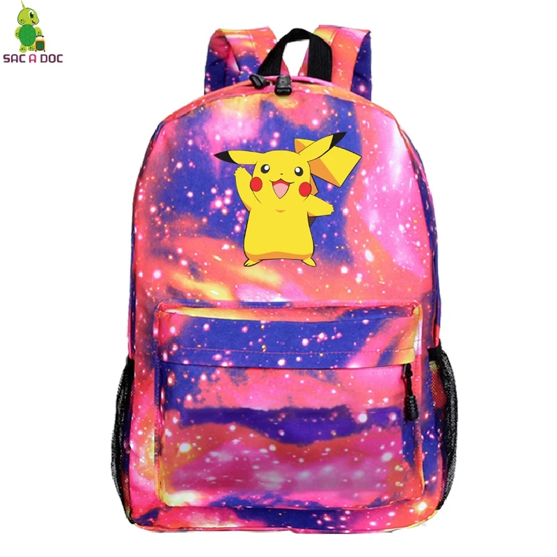 Children School Bag Покемон школьные сумки Пикачу рюкзаки унисекс ноутбук рюкзак дорожные сумки подростковый Рюкзак Холст Аниме Bolsa Escolar machila - Цвет: Children School Bag