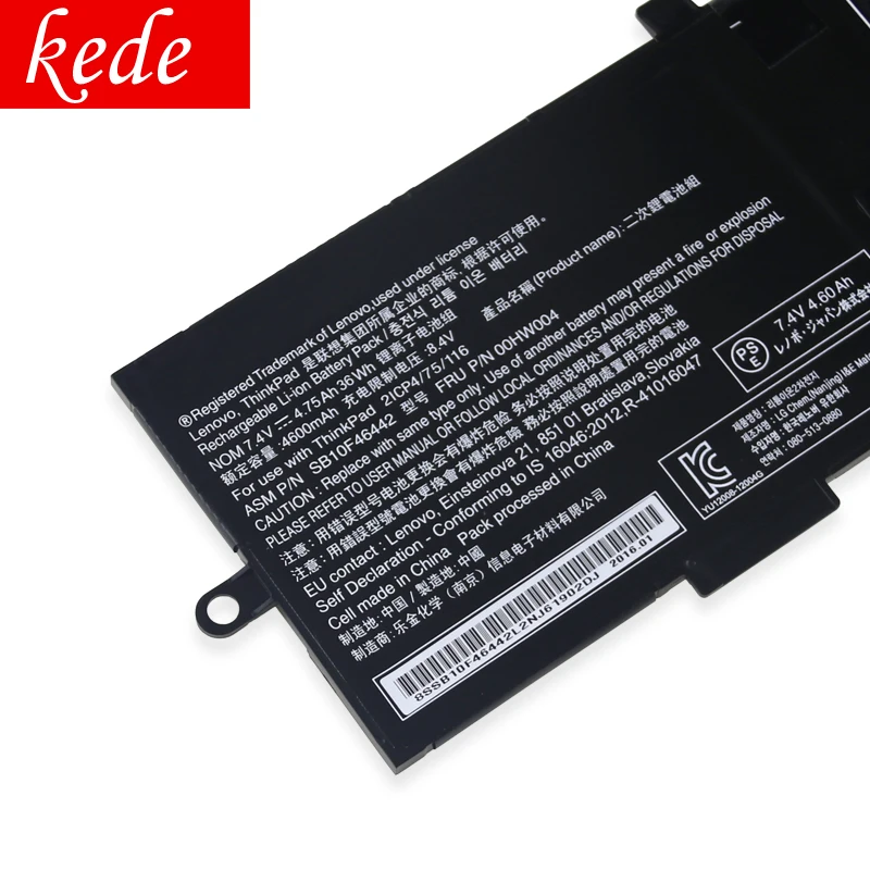 Оригинальный аккумулятор kede для ноутбука Lenovo ThinkPad Helix 2 00HW004 00HW005 00HW010 00HW011 SB10F46442
