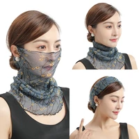 new style bib womens hedging thin sunscreen veil small silk scarf neck guard mask women gauze scarf with shining