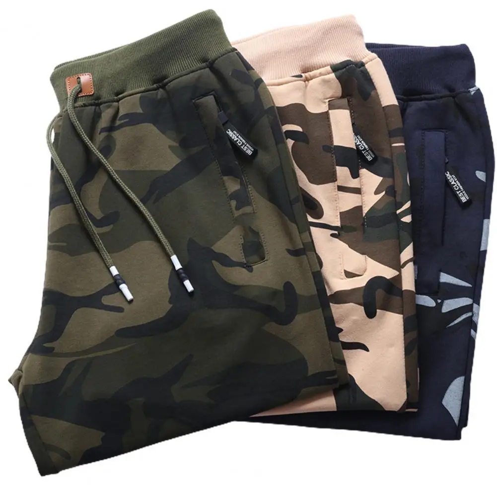 

Шорты мужские с эластичным поясом, камуфляжный дизайн, на молнии, с карманами, Повседневные Классические летние пляжные, на лето