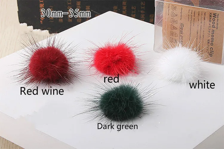 Осенне зимний шарик из меха норки кролика самодельная шпилька для волос ручной