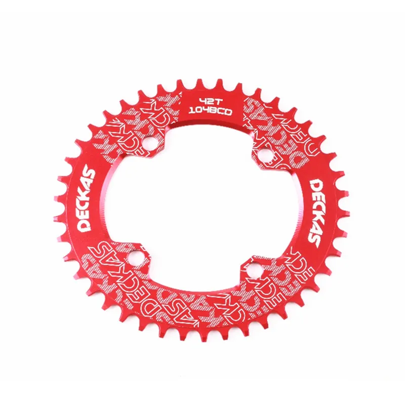 DECKAS круглый 104BCD 40/42/44/46/48/50/52T горный велосипед Звездочка MTB велосипед диаметра окружности болтов(Алюминий узкая широкая цепь из колец цепь BCD 104