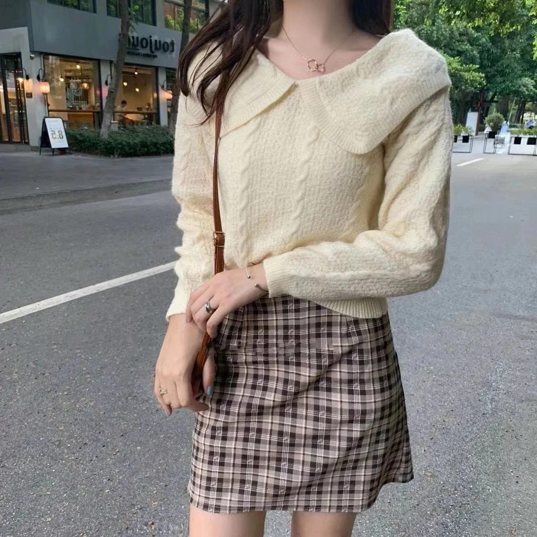 Женские Пуловеры и свитера 2020 зимний джемпер оверсайз корейские вязаные топы в
