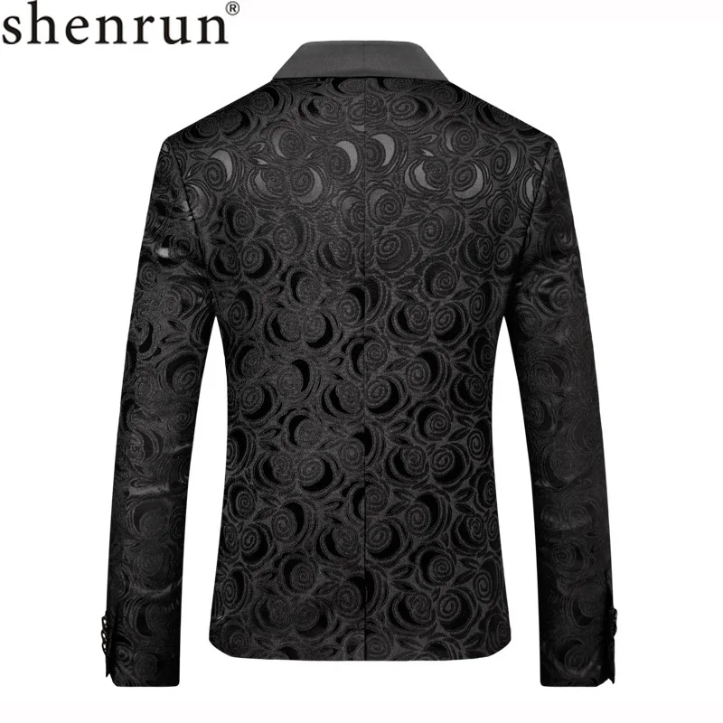 Shenrun, мужской черный блейзер, приталенный, Повседневный, пиджак, Свадебный, шаль, отворотом, Tuxdeo, мужские куртки, Мужской Блейзер, для вечеринки, выпускного, сценический костюм