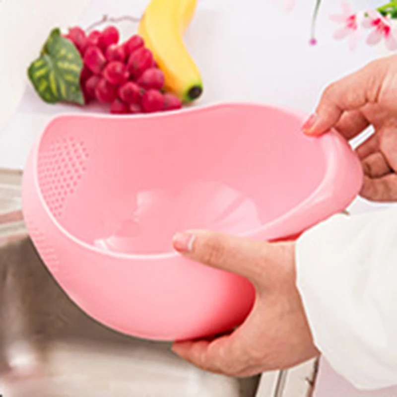 Small pink Кухонные принадлежности пластиковый рисовый экран фильтр очистки фруктов и овощей дренаж удобный экологический защита долговечность - Цвет: Small pink