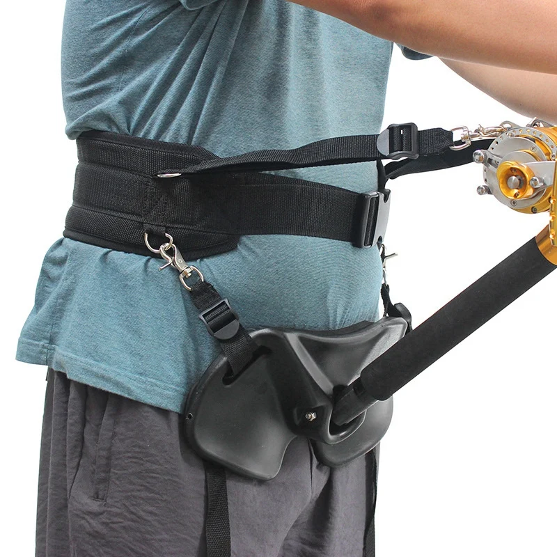 

10mm Sponge Fishing Shoulder Harness Adjustable Belt with Foam Pad Fish Waist Belt Rod Holder for Sea Fishing Big Target