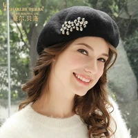 hats women autumn winter thermal beret hats elegant female wool hats keep warm winter hats female headwear 1831