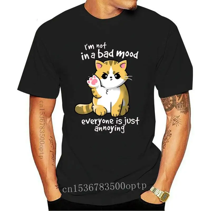 

Женская футболка с круглым вырезом, коротким рукавом и принтом кошки