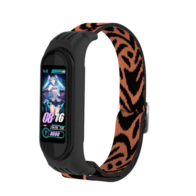 New Nylon Strap For XiaoMi Mi Band 4 3 5 6 Adjustable elastic nylon Wristband For Mi Band 5 3 4 Bracelet XiaoMi Mi Band 6 straps