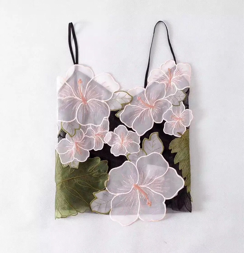 1 шт. вышитая органза кружево искусственная отделка аппликация ткань цветок лист