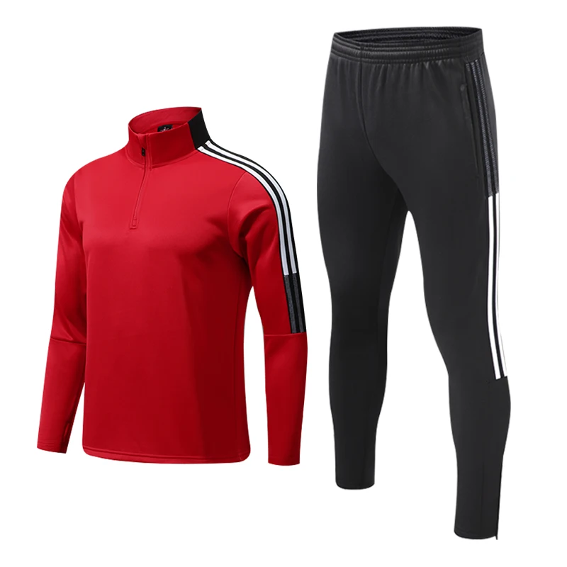 Adult Long Sleeves Training Football Suit Soccer Tracksuit Jogging 2022 Kids Size 2 pcs Football Jacket