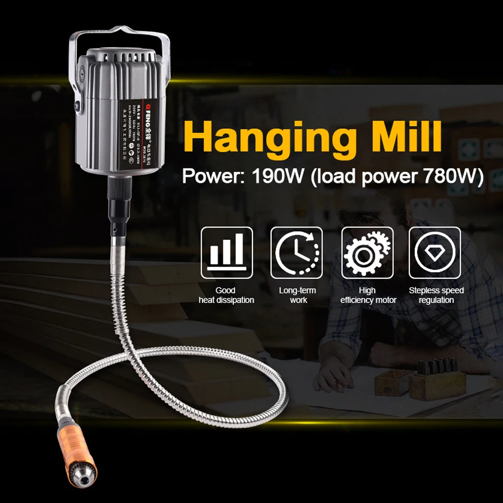 

Suspension Hanging Mill Professional Jade Carving Machine Flexible Shaft Engraving Root Carved Chuck Handle Drill