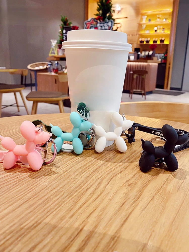 

New Creative Balloon Dog Keychain Female Cute Puppy Car Key Pendant Couple Schoolbag Hanging Ornament Keychain Haikyuu Keychain