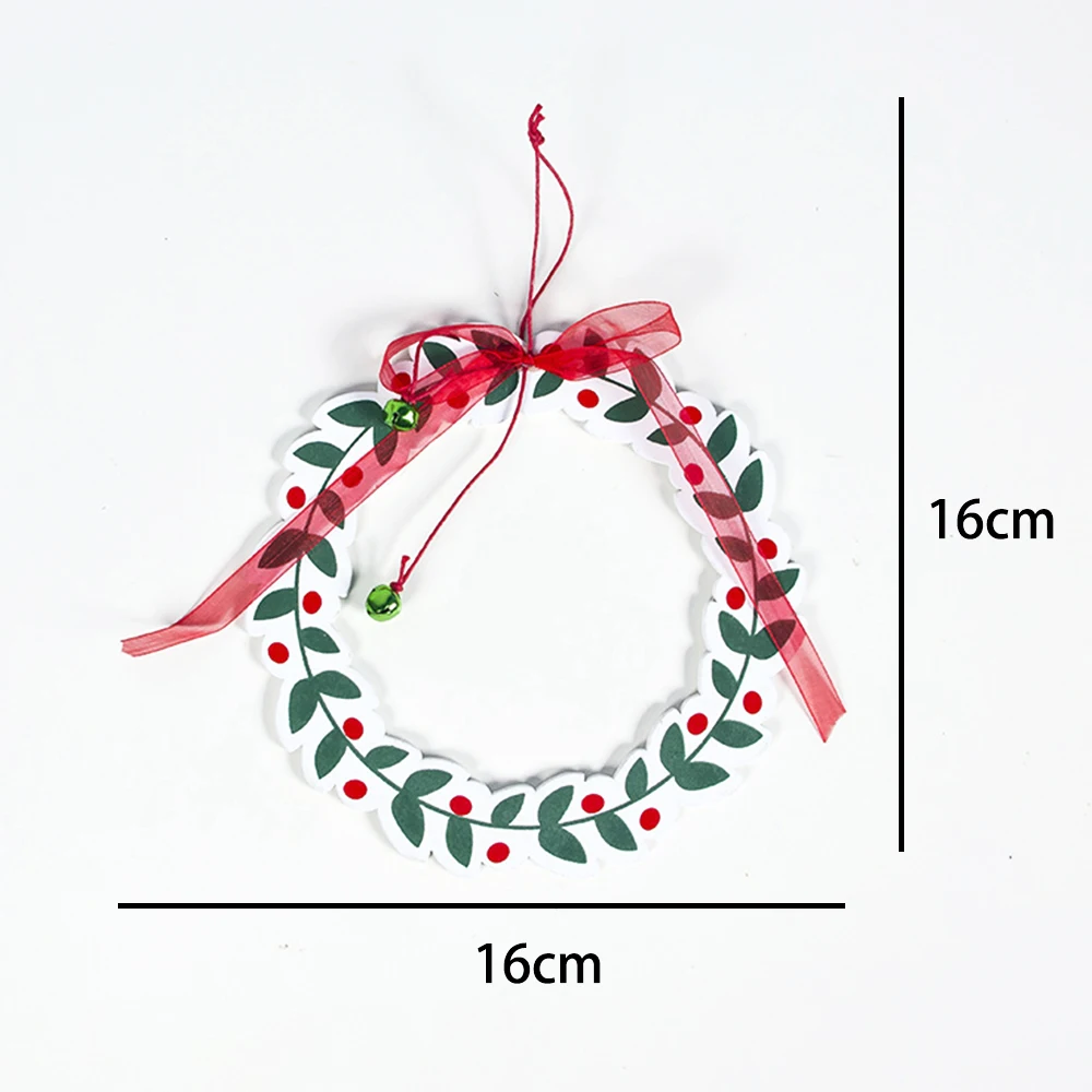 Деревянный Рождественский венок с бантом украшение для рождественской елки